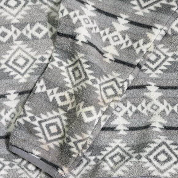 Southern Grit Western Aztec Women's Pullover Fleece 1/4 Button Large Gray - Picture 7 of 7